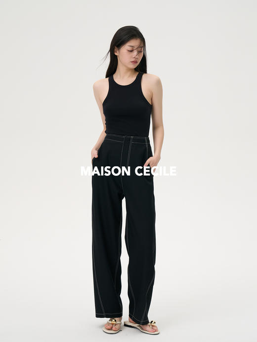 MAISON CECILE街头修身舒适棉无负担工字背心 商品图1