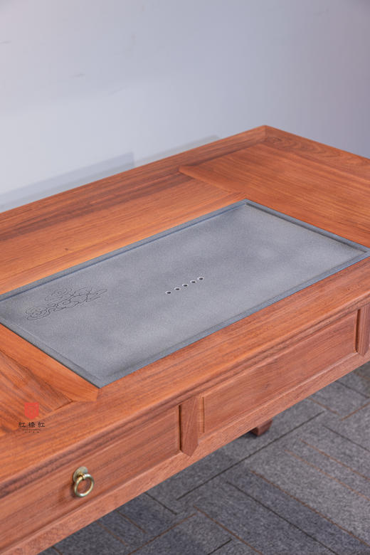 红桥红  家具严选  缅甸花梨(大果紫檀）  【120 三抽 湿泡桌】 商品图5