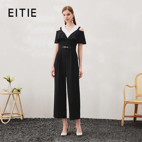 EITIE爱特爱春季新款通勤显瘦撞色高腰连体裤6907631