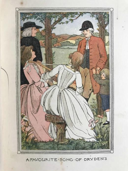 1898年 戈德史密斯《威克菲尔德牧师》 12幅彩色插图 漆布精装32开 商品图8