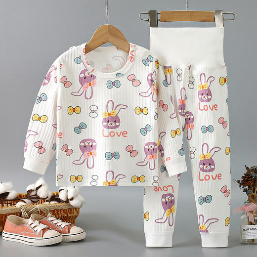 【宝宝纯棉舒适高腰套装】儿童春秋套装宝宝高腰护肚秋衣秋裤婴幼儿精梳棉家居服 商品图7