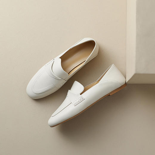 英伦风黑色平底小皮鞋，软底豆豆单鞋乐福鞋HB-3002 商品图5