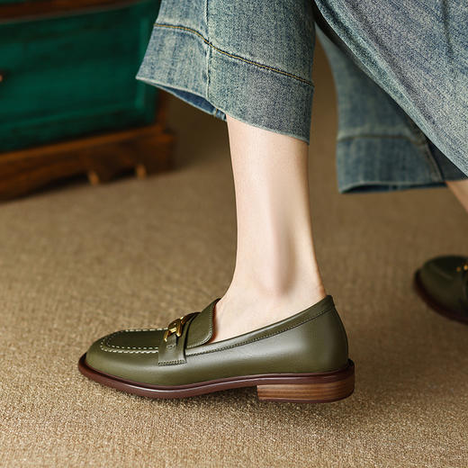 当季新款，平头真皮低跟小皮鞋SF-1072 商品图3