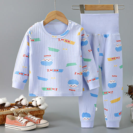 【宝宝纯棉舒适高腰套装】儿童春秋套装宝宝高腰护肚秋衣秋裤婴幼儿精梳棉家居服 商品图12