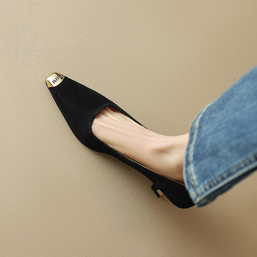 优雅百搭，防撞铁头设计款里外全皮舒适度超高高跟鞋DB-MJ5553 商品图8
