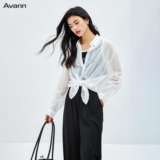 Avann条纹两穿天丝衬衫2310 商品图11