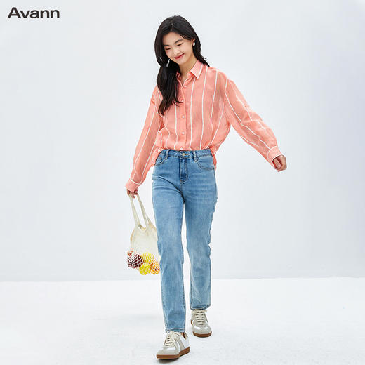 Avann条纹两穿天丝衬衫2310 商品图9