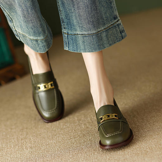 当季新款，平头真皮低跟小皮鞋SF-1072 商品图2