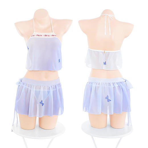 【情趣内衣 古风款！！】霏慕 系带雪纺古风分体套装紫色精灵套装6882 商品图6