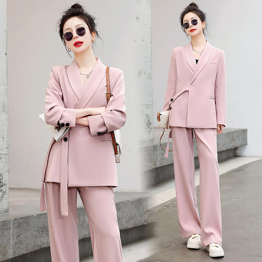 春装新款，套装宽松显瘦外套西装阔腿裤两件套HR-MYL2308-1 商品图5