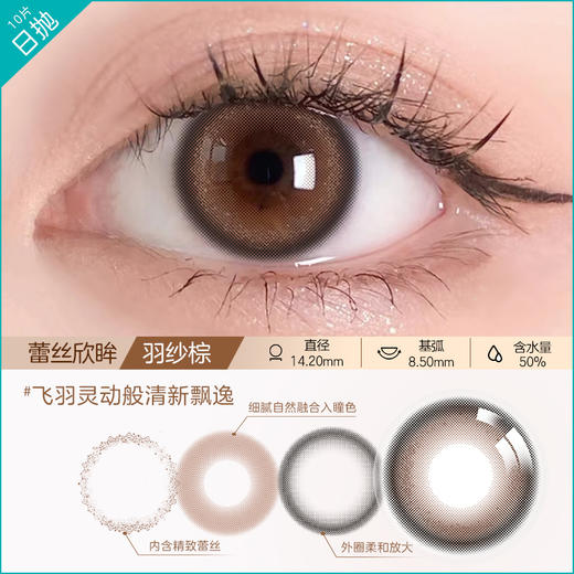 【2件7折】博士伦蕾丝欣眸10片装美瞳日抛彩色近视隐形眼镜 商品图3