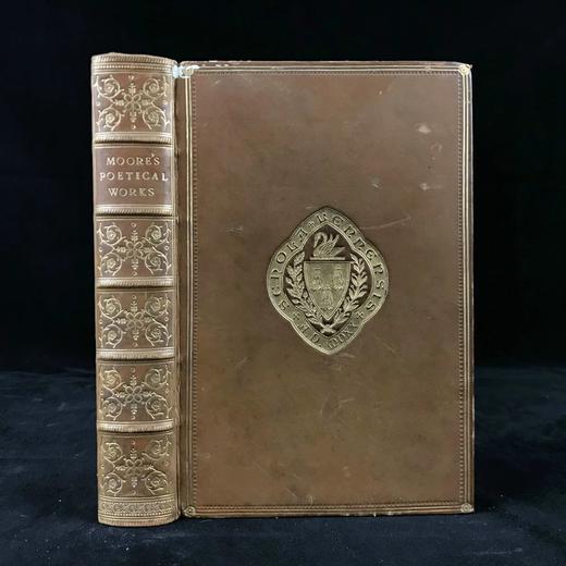 工坊特装本！1910年 托马斯·摩尔诗集 1幅肖像插图 全真皮精装32开 商品图0