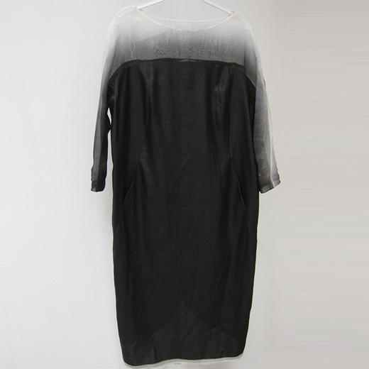 TANGY Collection/天意精品莨绸香云纱拼纱吊染廓型连衣裙 商品图2