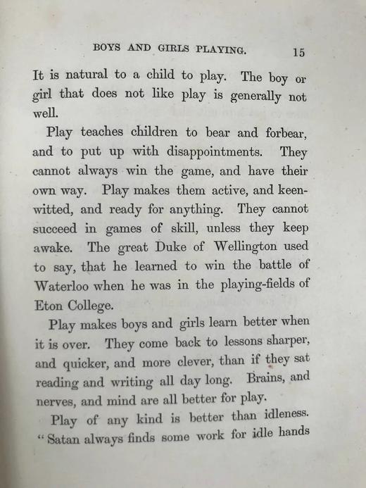 约19世纪后期 约翰·查尔斯·莱尔《男孩女孩一起玩与其他给孩子的演说》 6幅插图 漆布精装32开 商品图11