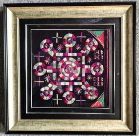 深山集市 黎平瑶族绣片画框38*34cm