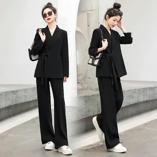 春装新款，套装宽松显瘦外套西装阔腿裤两件套HR-MYL2308-1 商品图6