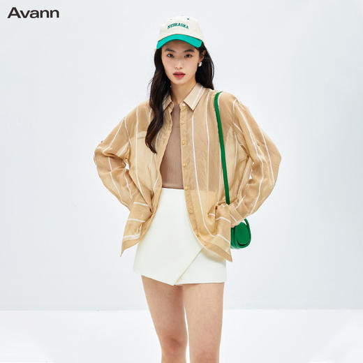 Avann条纹两穿天丝衬衫2310 商品图5