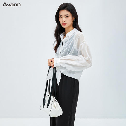 Avann条纹两穿天丝衬衫2310 商品图12