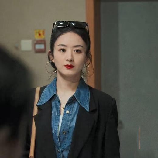 【风吹半夏赵丽颖许半夏同款】蓝色牛仔衬衫女秋冬宽松叠穿衬衣上衣潮 商品图1