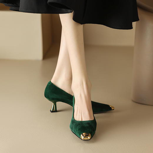 优雅百搭，防撞铁头设计款里外全皮舒适度超高高跟鞋DB-MJ5553 商品图1