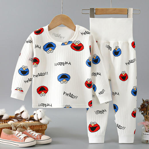 【宝宝纯棉舒适高腰套装】儿童春秋套装宝宝高腰护肚秋衣秋裤婴幼儿精梳棉家居服 商品图3