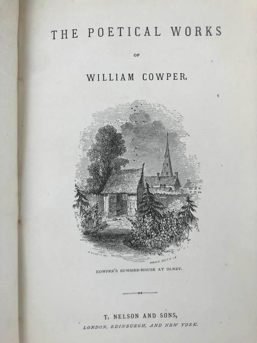 约19世纪后期 威廉·珂柏诗集 约6幅插图 全真皮精装36开 商品图3