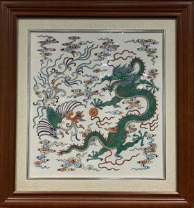 斗彩龙凤呈祥瓷板