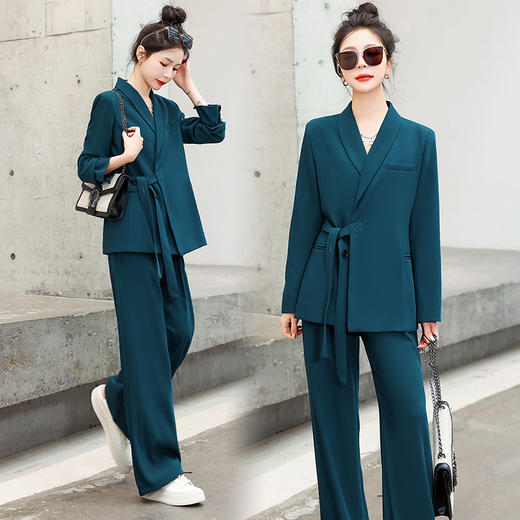 春装新款，套装宽松显瘦外套西装阔腿裤两件套HR-MYL2308-1 商品图0
