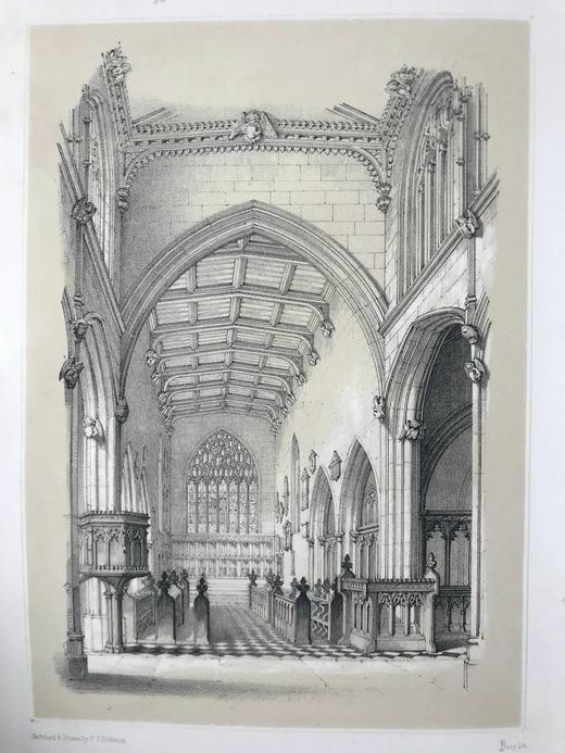 1845年 圣玛丽·麦格达林教堂纪事 9幅版画插图 漆布精装16开 商品图11