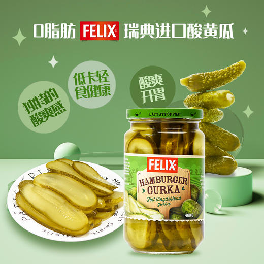 菲力斯汉堡酸黄瓜460g 商品图0