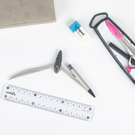 马培德优学子圆规套装 自动铅笔学生用考试画图工具可夹笔铅芯款圆规初中生绘图小学生实用设计多功能自动笔 商品图2