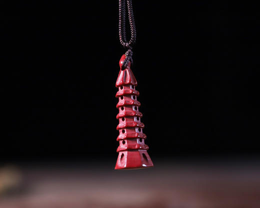 紫金砂文昌塔吊坠，天然朱砂 商品图4