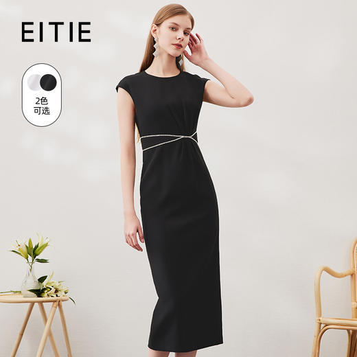 EITIE爱特爱春季新款洋气气质高腰显瘦飞袖礼服连衣裙长裙（建议手洗或装洗衣袋机洗，不可直接机洗 ）6977609 商品图1
