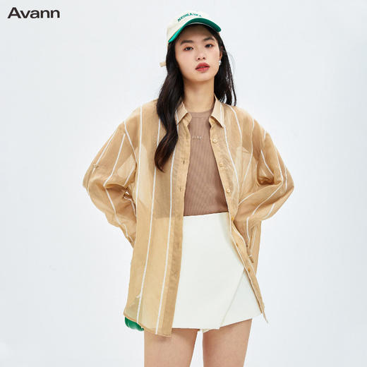 Avann条纹两穿天丝衬衫2310 商品图7