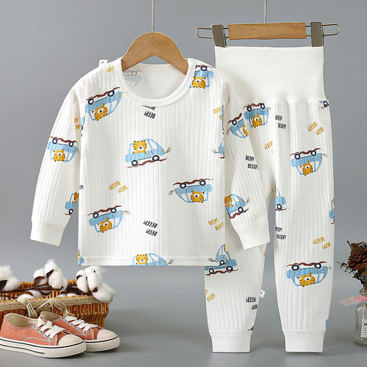 【宝宝纯棉舒适高腰套装】儿童春秋套装宝宝高腰护肚秋衣秋裤婴幼儿精梳棉家居服 商品图13