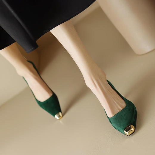 优雅百搭，防撞铁头设计款里外全皮舒适度超高高跟鞋DB-MJ5553 商品图0