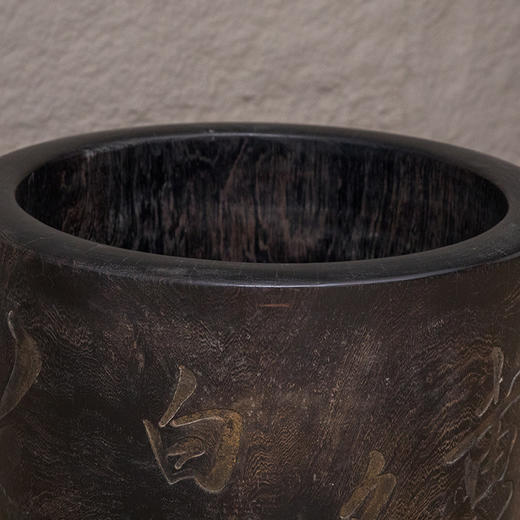 清 鸡翅木诗文大画筒 商品图2