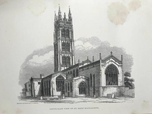 1845年 圣玛丽·麦格达林教堂纪事 9幅版画插图 漆布精装16开 商品图6