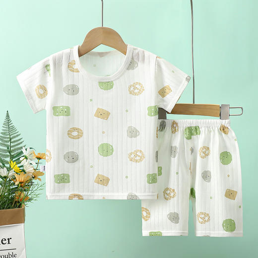 【萌趣短袖空调服套装 清凉一夏】新款夏季儿童套装宝宝纯棉薄款家居服婴幼儿短袖短裤两件套 商品图3