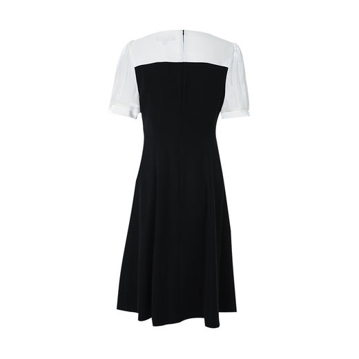 EITIE爱特爱春夏新款时尚气质V领收腰撞色A版显瘦连衣裙7307017 商品图6