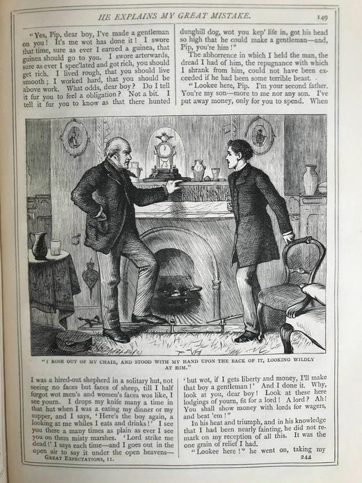 约19世纪后期 狄更斯《远大前程》 30幅插图 漆布精装16开 商品图3