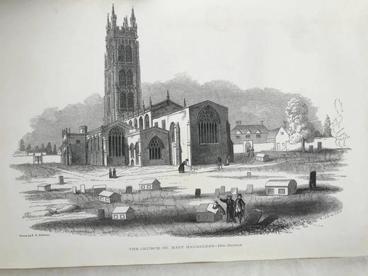 1845年 圣玛丽·麦格达林教堂纪事 9幅版画插图 漆布精装16开 商品图7