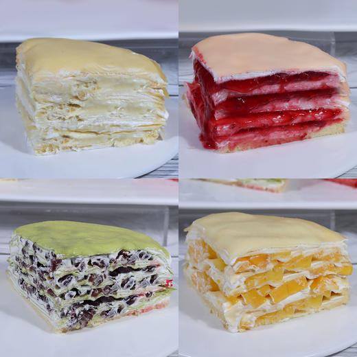6寸四彩千层蛋糕（榴莲 芒果 草莓 红豆抹茶） 商品图2