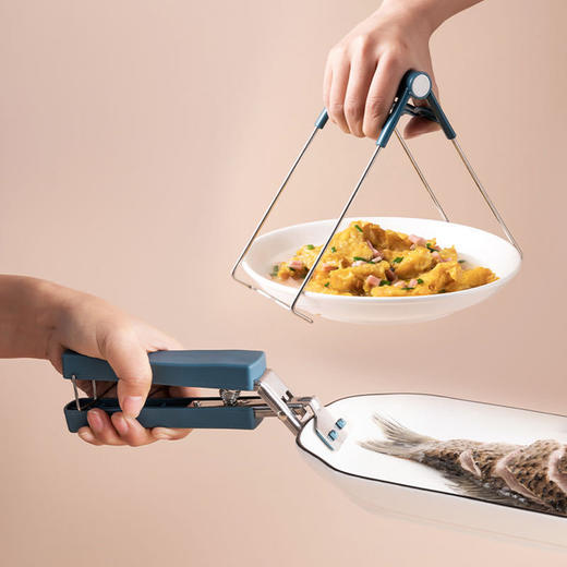 【防烫取碗夹】防烫手夹碗夹盘子防滑隔热取碗器 不锈钢材质精美线艺经久耐用 防滑硅胶 商品图0