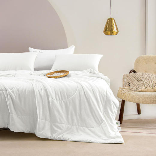 钱皇·花时 高端床品的优选材料，100%桑蚕丝填充（短丝），质感好，柔润细腻， 吸湿透气，轻若无物，舒适的像睡在云朵里 商品图1