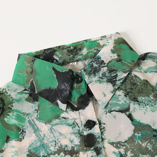 春秋新款，碎花衬衫女长袖雪纺黑色显瘦气质衬衣薄款复古上衣CC-YX5610 商品图3