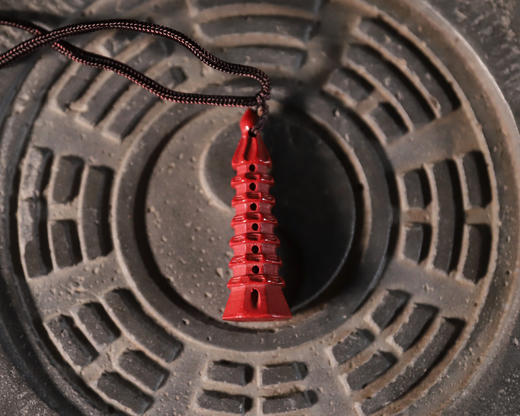 紫金砂文昌塔吊坠，天然朱砂 商品图2