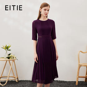 EITIE爱特爱夏季新款气质时尚五分袖连衣裙B2307112