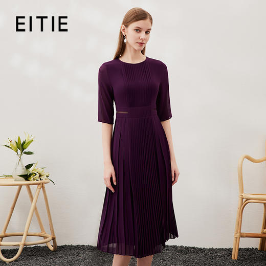 EITIE爱特爱夏季新款气质时尚五分袖连衣裙B2307112 商品图0