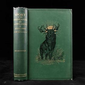 含藏书票！1886年 苏格兰高地与低地运动 52幅插图 漆布精装18开